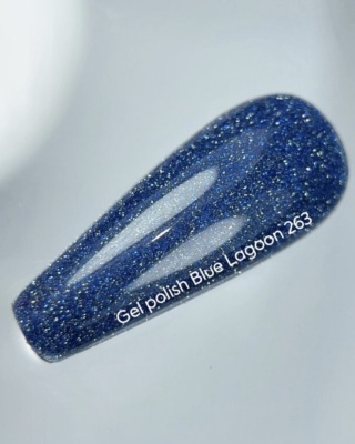NAILSOFTHEDAY Blue Lagoon Gel Polish – niebieski lakier hybrydowy z odblaskową drobinką, 10 ml