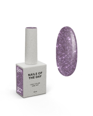 NAILSOFTHEDAY Daiquiri Gel Polish – fioletowy lakier hybrydowy z odblaskową drobinką, 10 ml