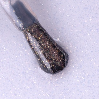 PB NAILS 24 Carat Top Coat - transparentny top hybrydowy ze złotą drobinką, 8 ml