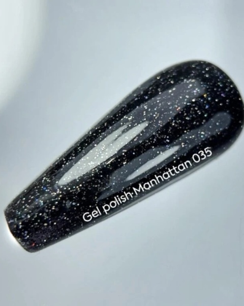 NAILSOFTHEDAY Manhattan Gel Polish – czarny lakier holograficzny 10 ml