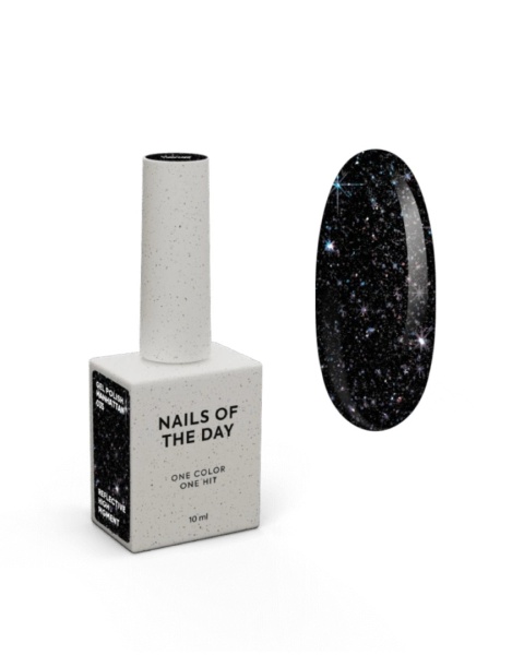 NAILSOFTHEDAY Manhattan Gel Polish – czarny lakier holograficzny 10 ml