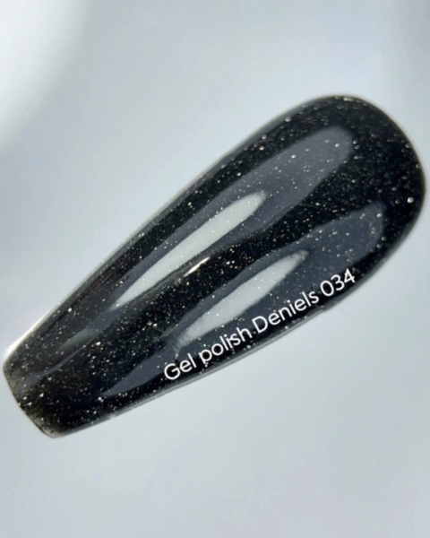 NAILSOFTHEDAY Deniels Gel Polish – czarny lakier flash ze srebrną drobinką 10 ml