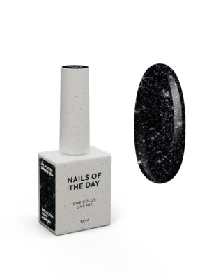 NAILSOFTHEDAY Deniels Gel Polish – czarny lakier flash ze srebrną drobinką 10 ml