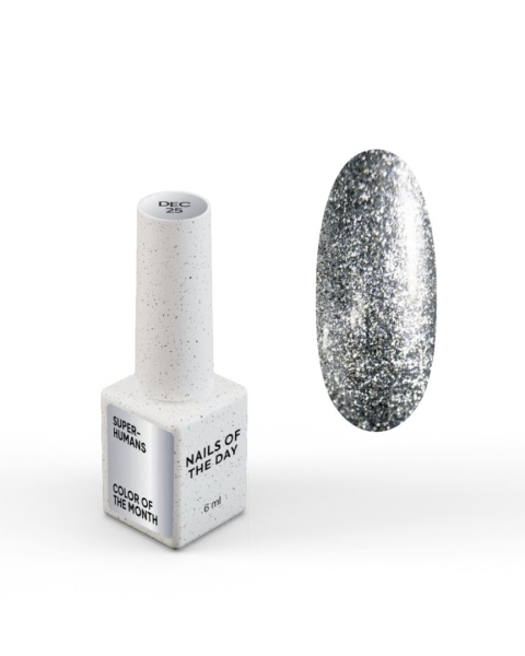 NAILSOFTHEDAY Color of the Month December 2025 Superhumans – srebrny lakier flash 10 ml