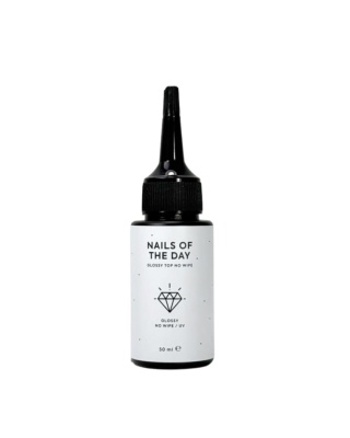 NAILSOFTHEDAY Glossy Top No Wipe – błyszczący top bez warstwy lepkiej z filtrem UV, 50 ml