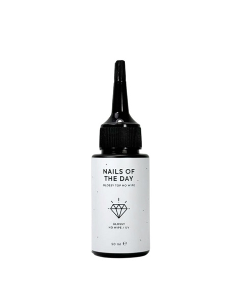 NAILSOFTHEDAY Glossy Top No Wipe – błyszczący top bez warstwy lepkiej z filtrem UV, 50 ml