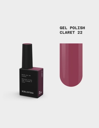BIBLIOTEKA Gel Polish Claret 22 – winny lakier hybrydowy, 10 ml