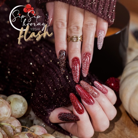 YOSHI Porto Passion 150 – Lakier Hybrydowy Flash 6 ml (bordowy błysk) TPO-FREE
