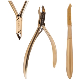 Aba Group cążki do skórek jednosprężynowe złote 4 mm (1130) Ostre