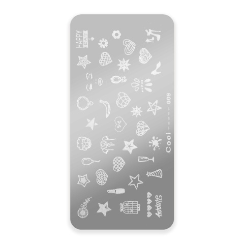 Blaszka do stempli ze wzorami COOI Nr 009 – stamping nail art