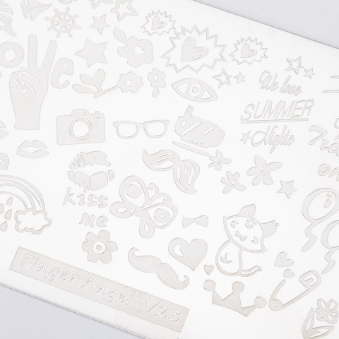 Blaszka do stempli ze wzorami Finger Angel V23 – stamping nail art