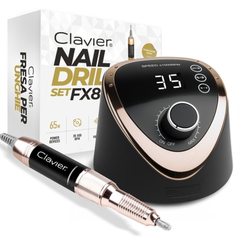 CLAVIER Profesjonalna frezarka do paznokci FX 830 65W 35 000 RPM – manicure i pedicure, czarna