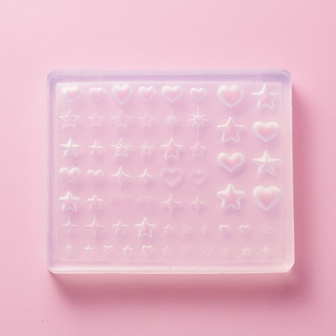 Clavier formy silikonowe 3D do zdobień paznokci Nail Art Forms nr 05 gwiazdy i serca