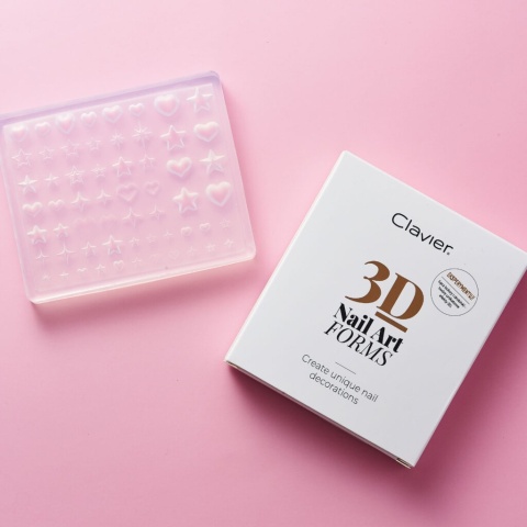 Clavier formy silikonowe 3D do zdobień paznokci Nail Art Forms nr 05 gwiazdy i serca