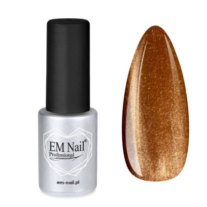 EM Nail Lakier hybrydowy Cat Eye 7D Amber Swing 19 – szampańskie złoto