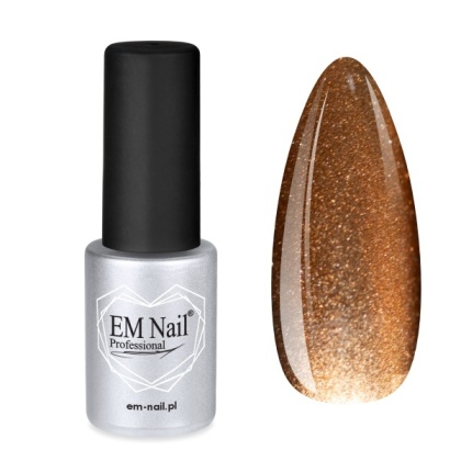 EM Nail Lakier hybrydowy Cat Eye 7D Auric Dream 20 – złoto-miedziany efekt