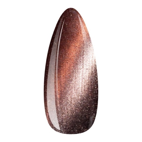 EM Nail Lakier hybrydowy Cat Eye 7D Golden Tiger 10 – złoto-brązowy silk