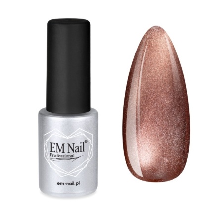 EM Nail Lakier hybrydowy Cat Eye 7D Golden Tiger 10 – złoto-brązowy silk