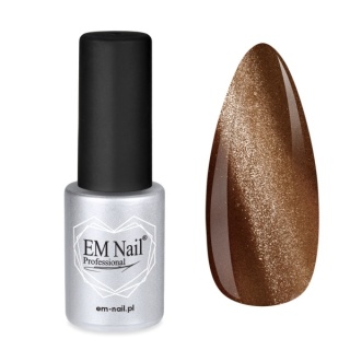 EM Nail Lakier hybrydowy Cat Eye 7D Mocha Mousse 9 – kawowy silk cat eye