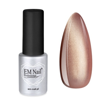 EM Nail Lakier hybrydowy Cat Eye 7D Pink Jaguar 17 – różowo-złoty blask