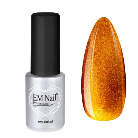 EM Nail Lakier hybrydowy Cat Eye 7D Sun Dancer 18 – złoty jedwabisty blask