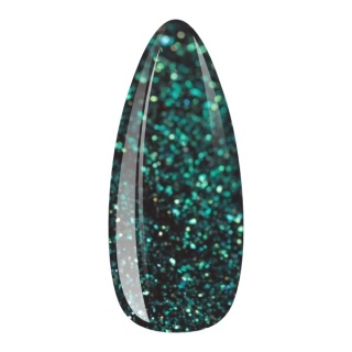 EM Nail Lakier hybrydowy Premium Emerald Frost 252 – szmaragd z drobiną