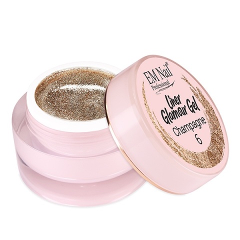 EM Nail Liner Glamour Gel Champagne 6 – złoty żel do zdobień