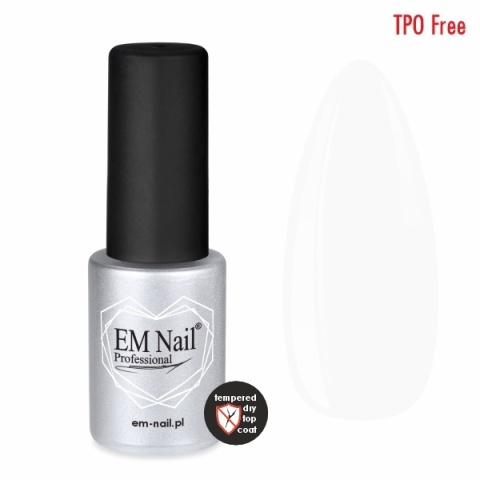 EM Nail Tempered Dry Top Coat – hartowany top bez przemywania 15ml