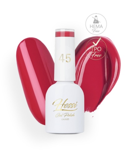 HESSI Lakier hybrydowy 45 – klasyczna intensywna czerwień UV/LED