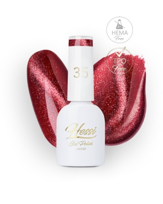 Lakier Hybrydowy HESSI 35 Cat Eye – różowy z magnetycznym efektem