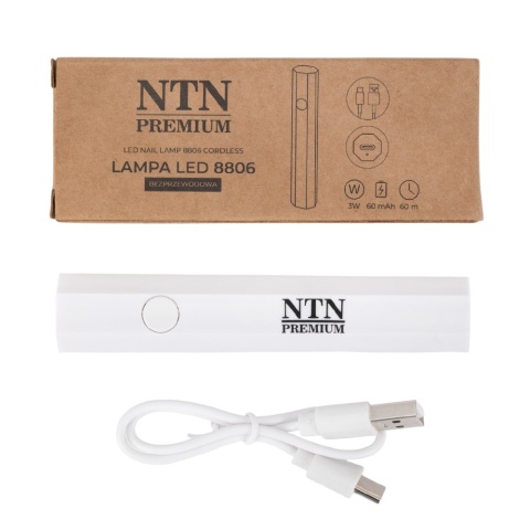 Mini lampka LED do paznokci 3W NTN Premium 8806 biała bezprzewodowa