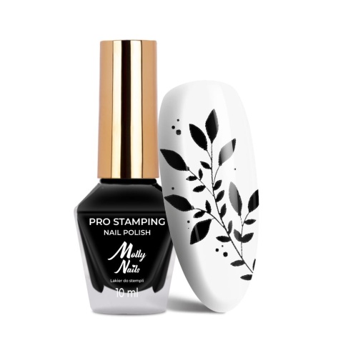 Molly Nails PRO Stamping Black – czarny lakier do stempli 10 ml
