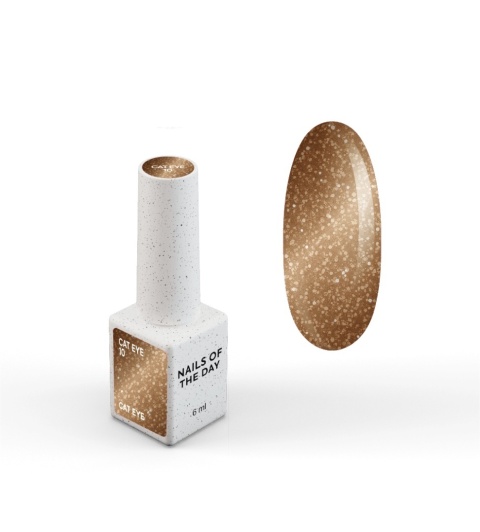 NAILSOFTHEDAY Cat Eye Gel Polish 10 – brązowy lakier hybrydowy „kocie oko” 6 ml