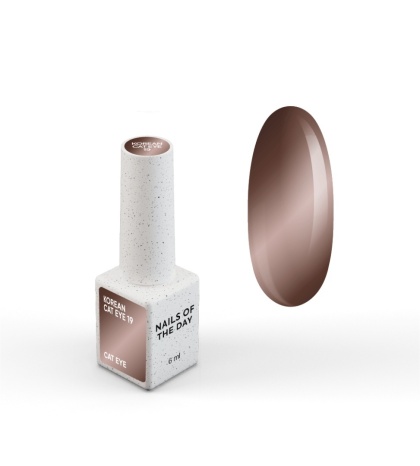 NAILSOFTHEDAY Korean Cat Eye 19 – brązowo-szary lakier hybrydowy „kocie oko” 6 ml