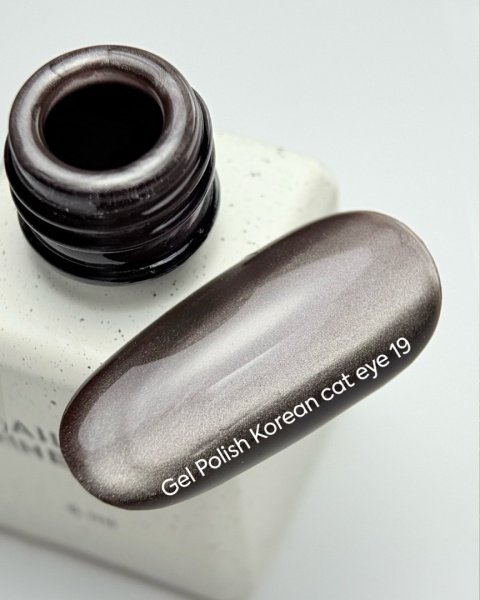 NAILSOFTHEDAY Korean Cat Eye 19 – brązowo-szary lakier hybrydowy „kocie oko” 6 ml