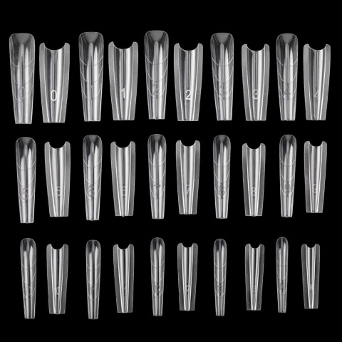 Podwójne kanapkowe dual formy do budowy paznokci Sandwich dual forms trumienka 15 rozmiarów 240 szt