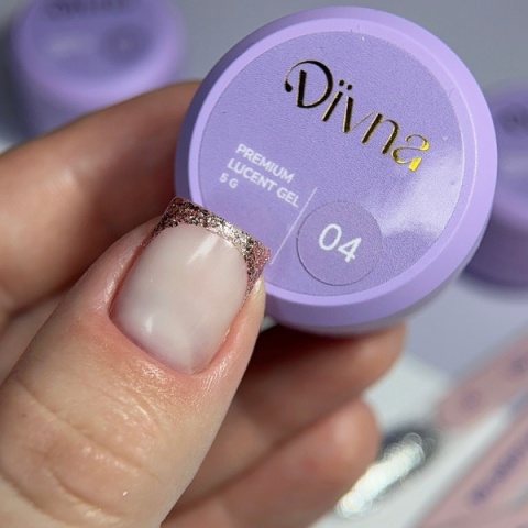 DIVNA Lucent Gel 04 Pink żel do zdobień pink glitter 5 g