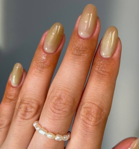 DIVNA Silk Cat Eye 04 zielono złoty lakier hybrydowy cat eye 9 ml