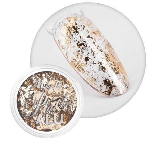 Pyłek do paznokci metaliczny MollyLac Płatki Alu Nr 11 Złoty 0,2 g
