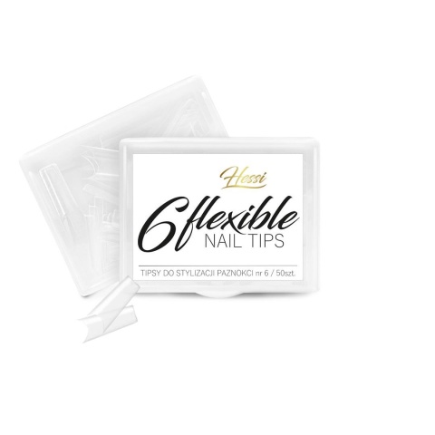 Tipsy FLEXI TIPS 6 HESSI transparentne do przedłużania paznokci 50 szt.