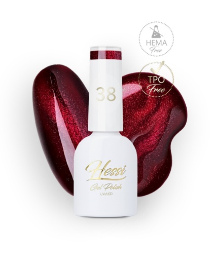 Lakier hybrydowy HESSI 38 Cat Eye bordowy z magnetycznym efektem