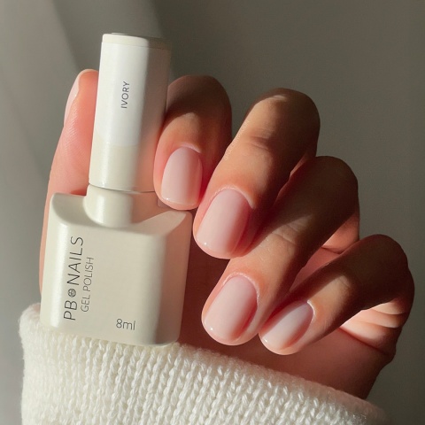 PB NAILS lakier hybrydowy Ivory 8 ml – mleczna biel do french i babyboomer
