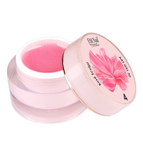 EM NAIL Art Gel 3D Rosé Sculpt 4 – różowy żel do zdobień 3D