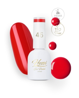 HESSI Lakier Hybrydowy 46 – Karminowa Klasyczna Czerwień UV/LED