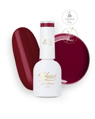 HESSI Lakier Hybrydowy 48 – Głęboka Bordowa Czerwień UV/LED