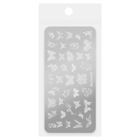 Blaszka do stempli ze wzorami motyli MouTeen-035 – stamping nail art