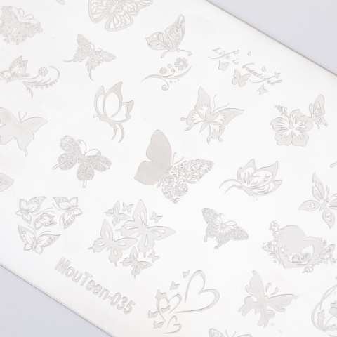 Blaszka do stempli ze wzorami motyli MouTeen-035 – stamping nail art