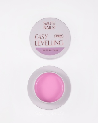 Saute Nails Żel budujący Easy Levelling PRO Cotton Pink 30g – mleczno-różowy cukierkowy