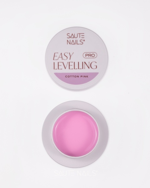 Saute Nails Żel budujący Easy Levelling PRO Cotton Pink 30g – mleczno-różowy cukierkowy