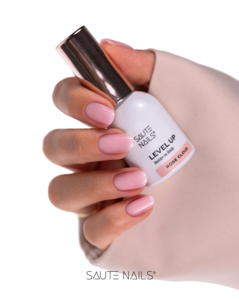 Saute Nails BiB Level UP Rose Cloud 8ml – żel budujący w butelce mleczny róż